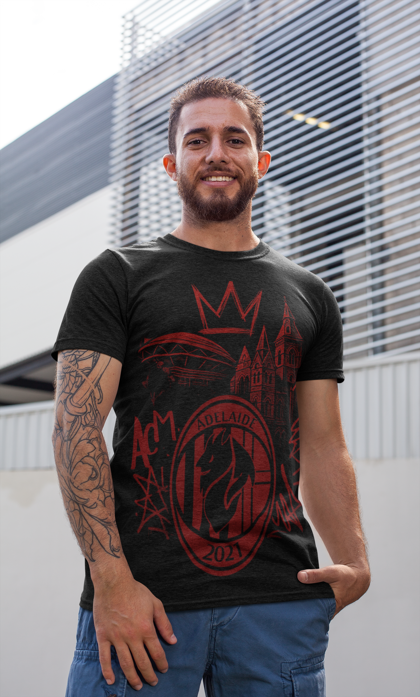 MILAN ADELAIDE CLUB GRAFFIC Tee BLACK
