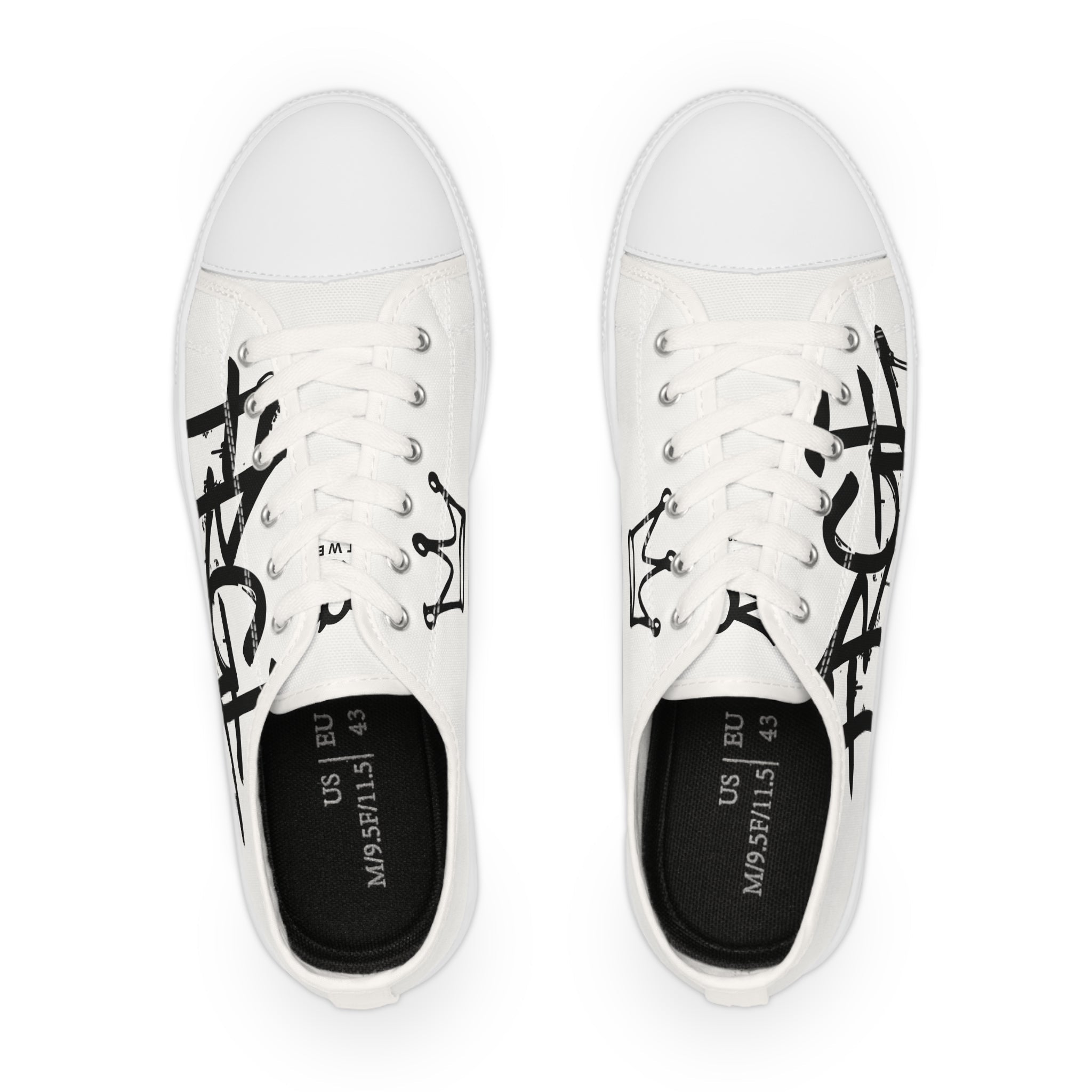 Men's Low Top Sneakers with Bold Graphic Design Printify Shoes