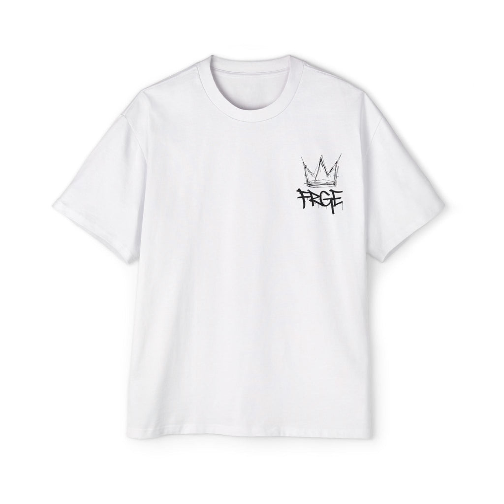 Men's Heavy Oversized Tee - Edgy Graphic T-Shirt with Crown & Skull Design FRGE T-Shirt