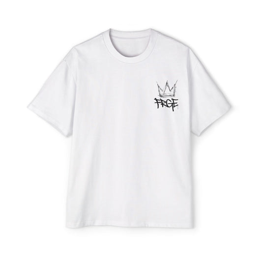Men's Heavy Oversized Tee - Edgy Graphic T-Shirt with Crown & Skull Design FRGE T-Shirt