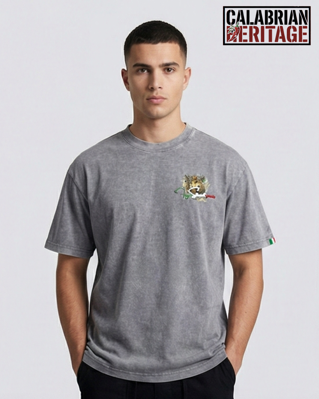 FRGE Calabrian Heritage Tee - Acid Wash Rhinestone