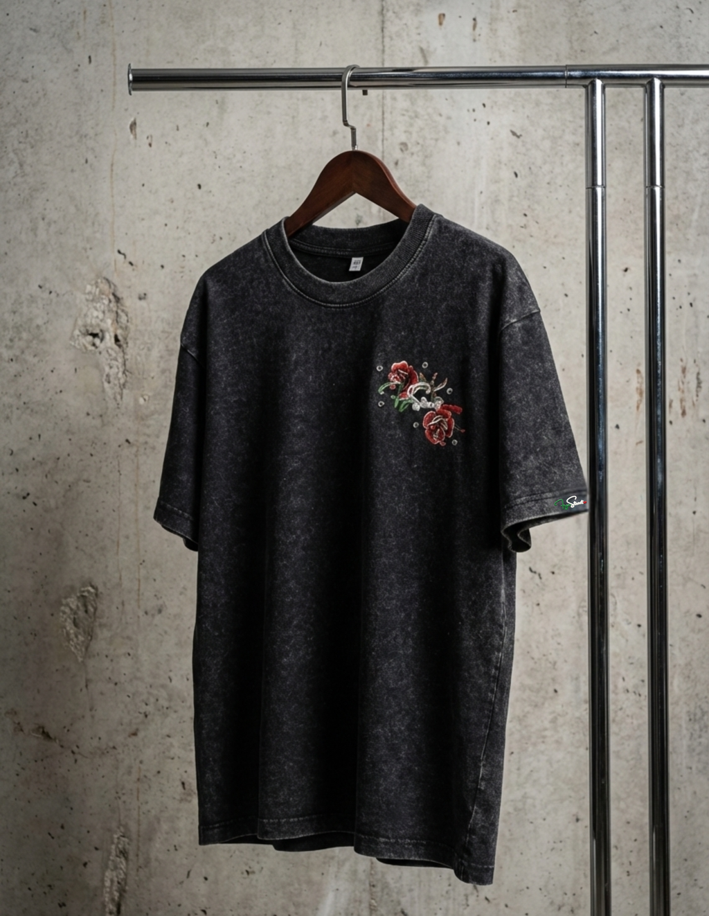 FRGE Sicilian Legacy Tee - Acid Wash Rhinestone Streetwear