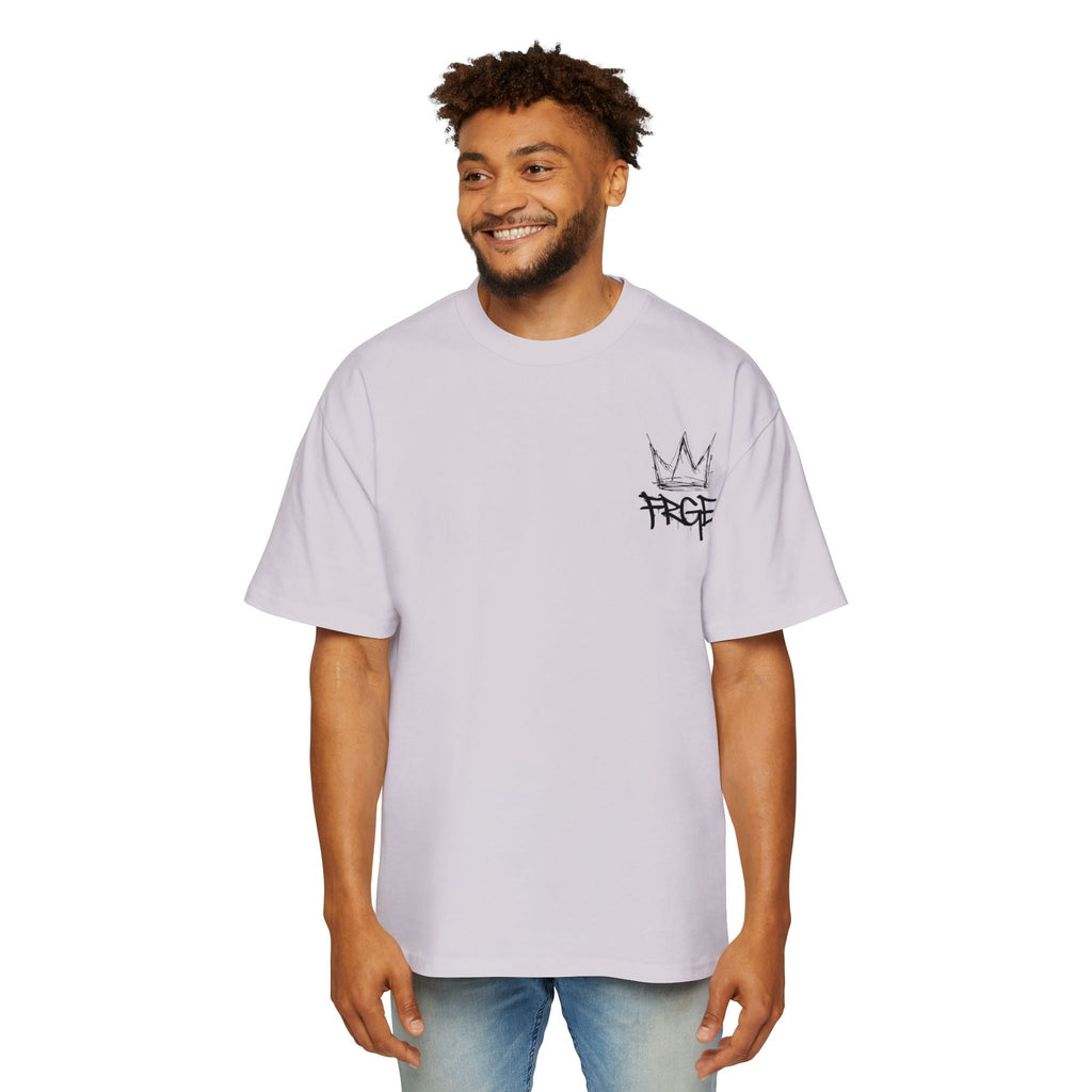 Men's Heavy Oversized Tee - Edgy Graphic T-Shirt with Crown & Skull Design FRGE T-Shirt