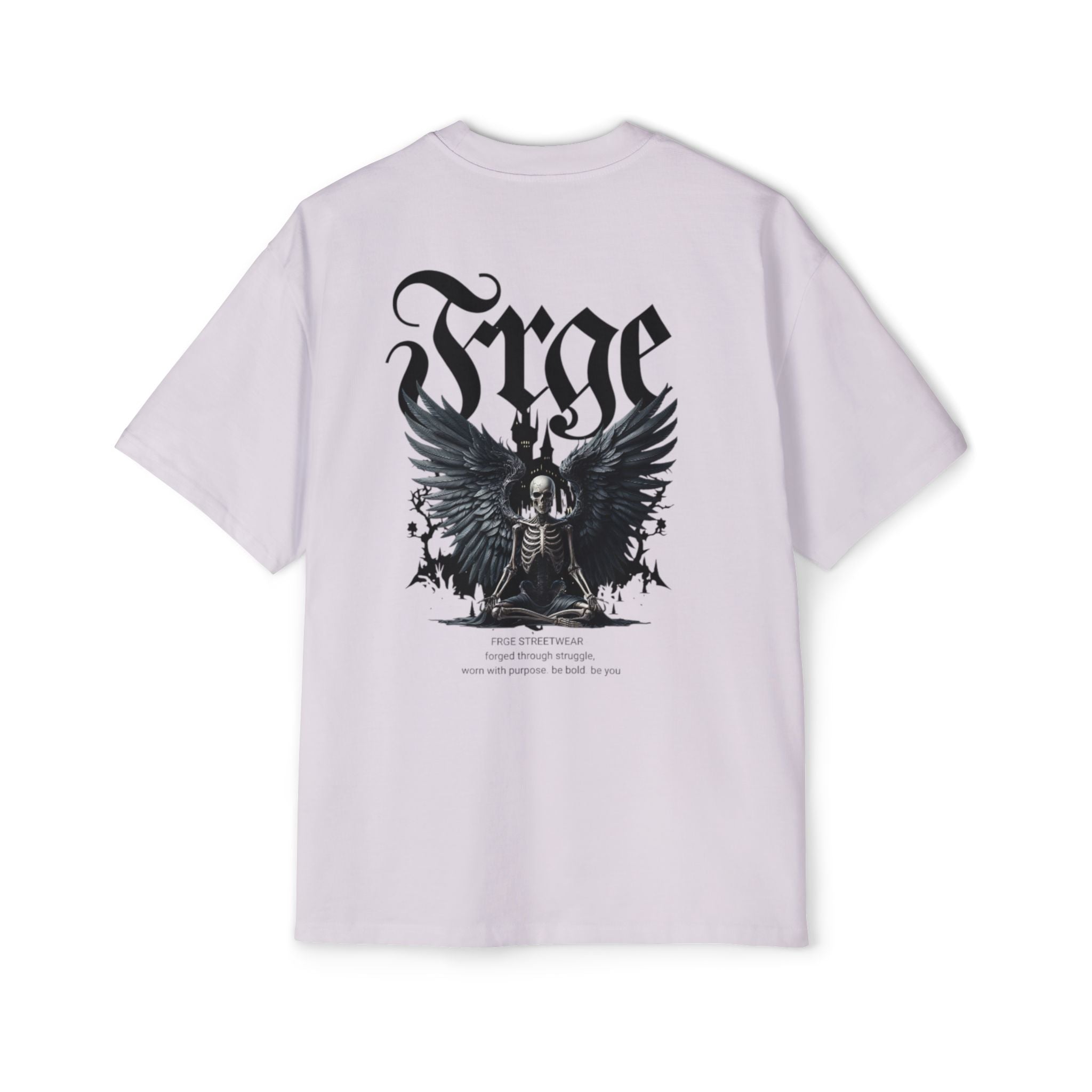 Men's Heavy Oversized Tee - Edgy Graphic T-Shirt with Crown & Skull Design FRGE T-Shirt