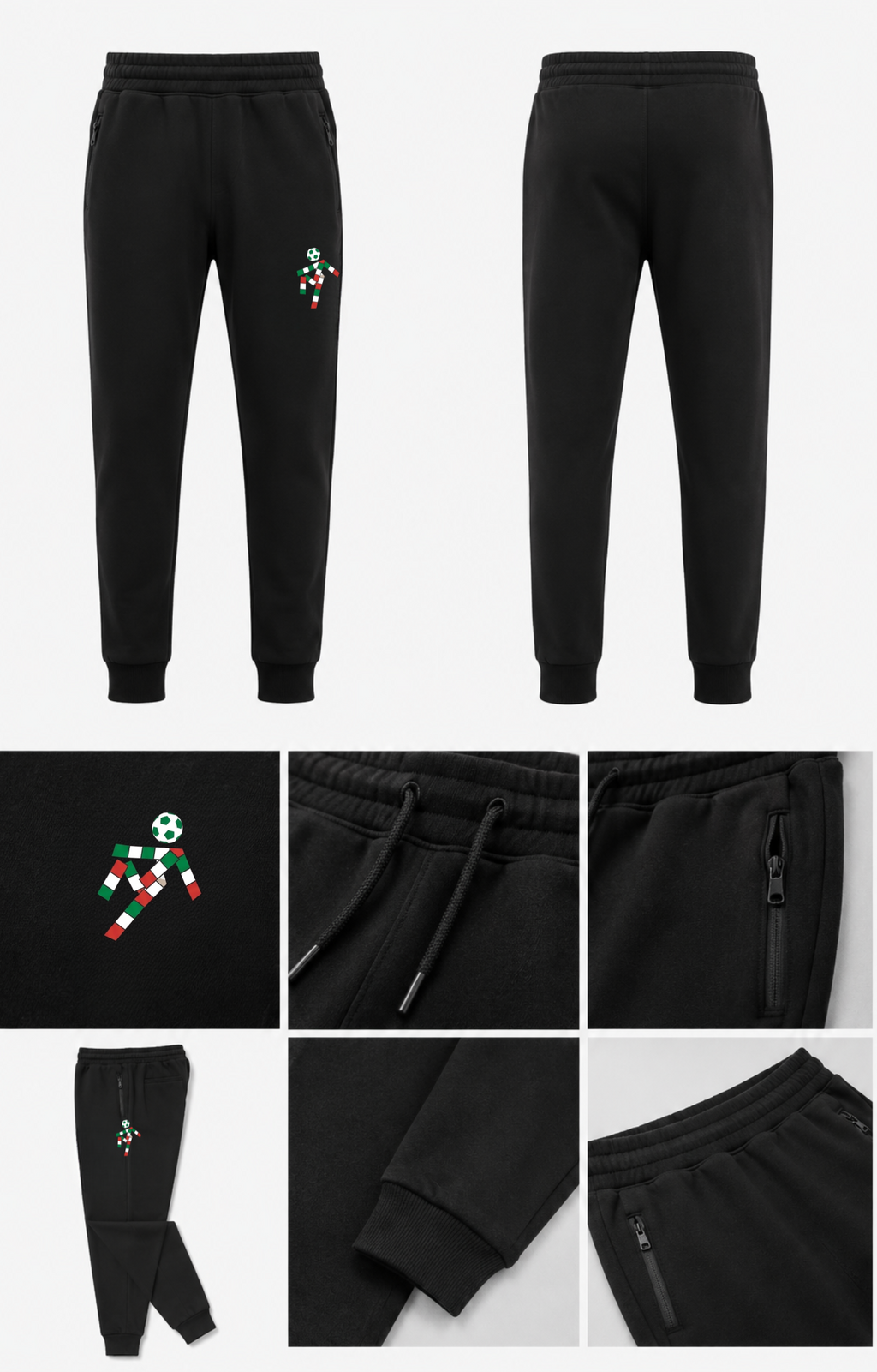 FRGE ITALIA ’90 Tracksuit Pants - Black Heritage Streetwear