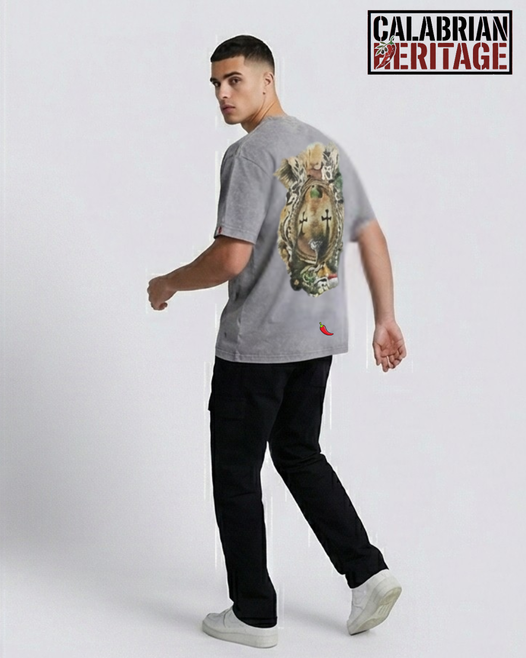 FRGE Calabrian Heritage Tee - Acid Wash Rhinestone