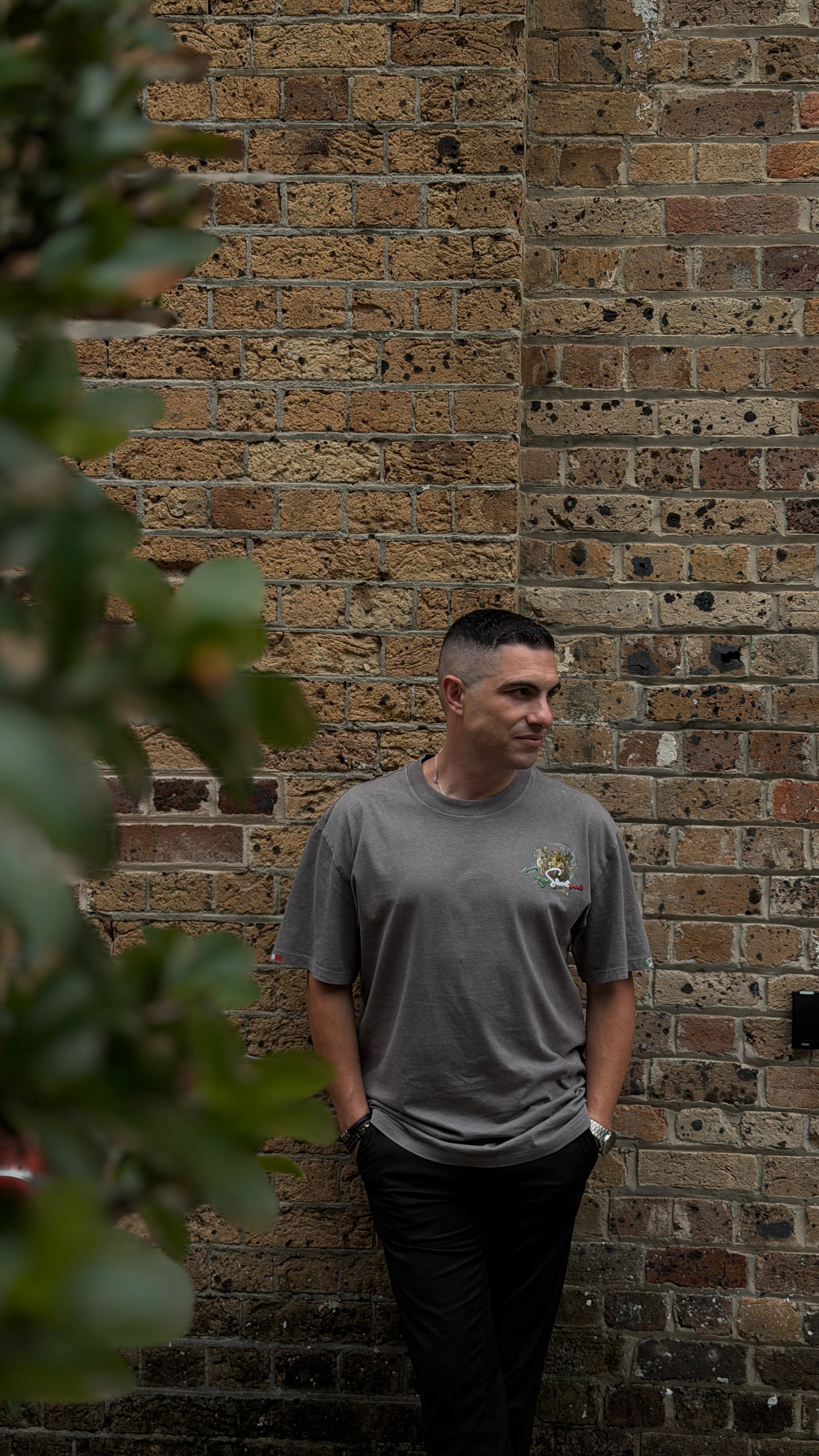 FRGE Calabrian Heritage Tee - Acid Wash Rhinestone