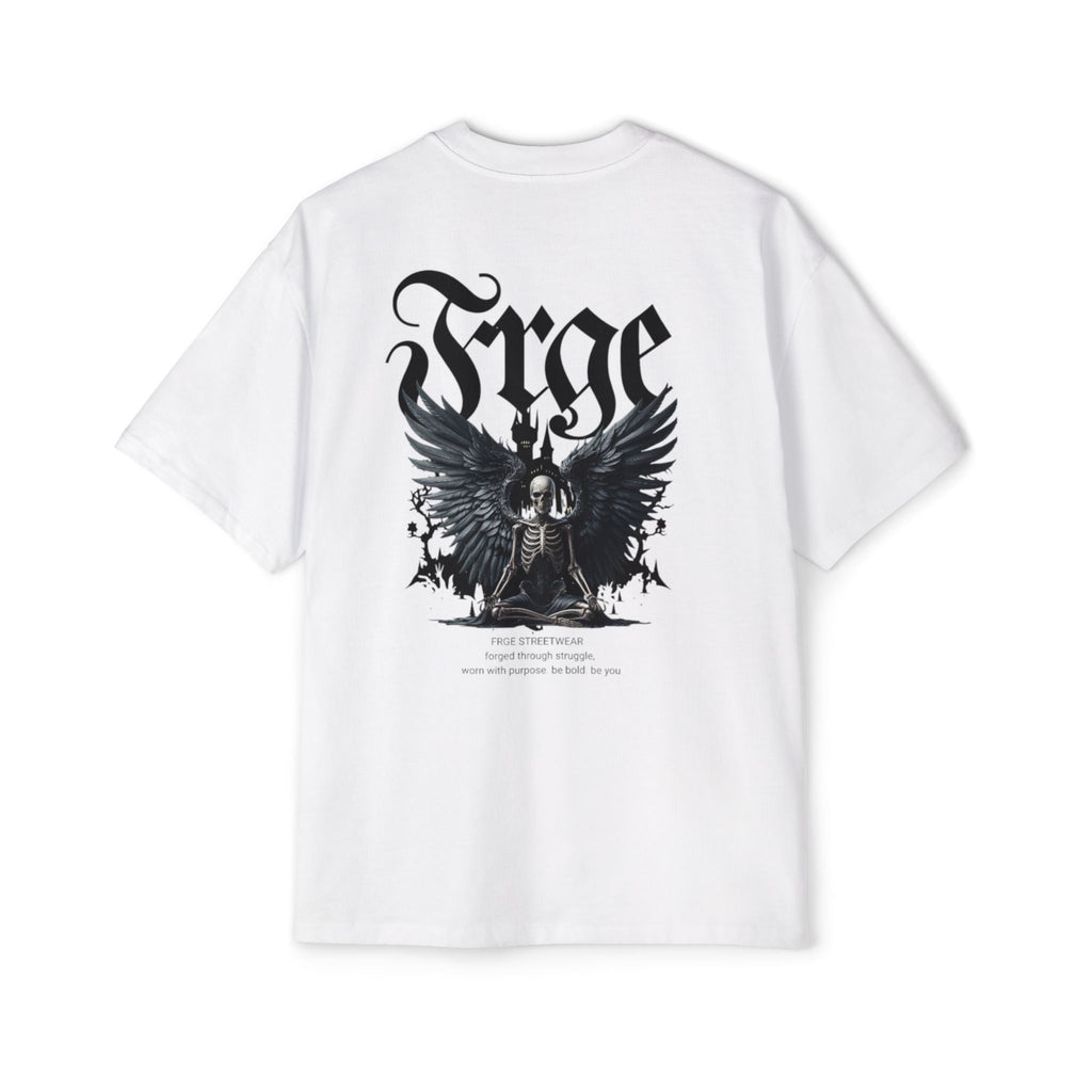 Men's Heavy Oversized Tee - Edgy Graphic T-Shirt with Crown & Skull Design FRGE T-Shirt