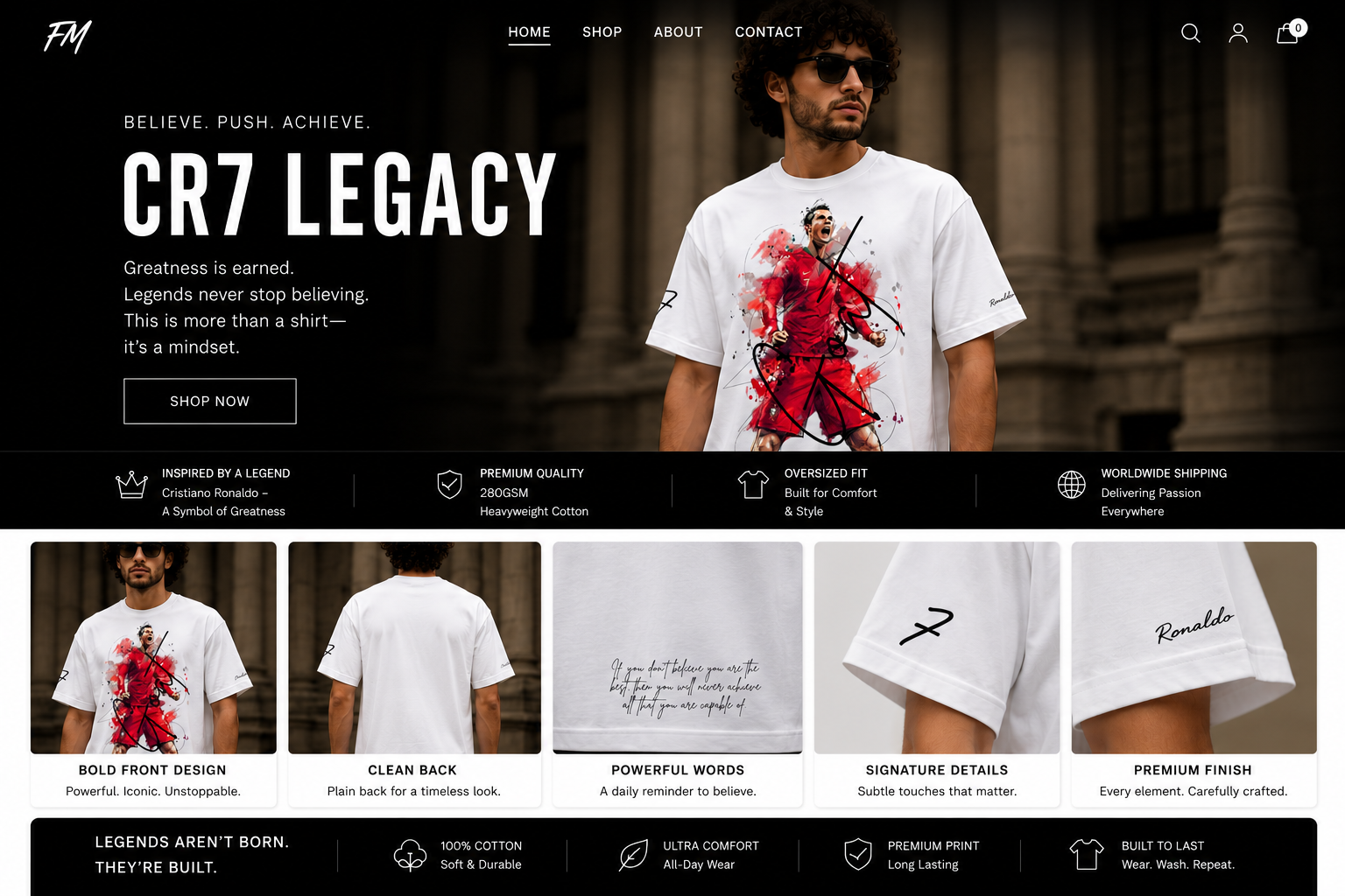 FRGE CR7 Legacy Tee - Luxury Streetwear Statement