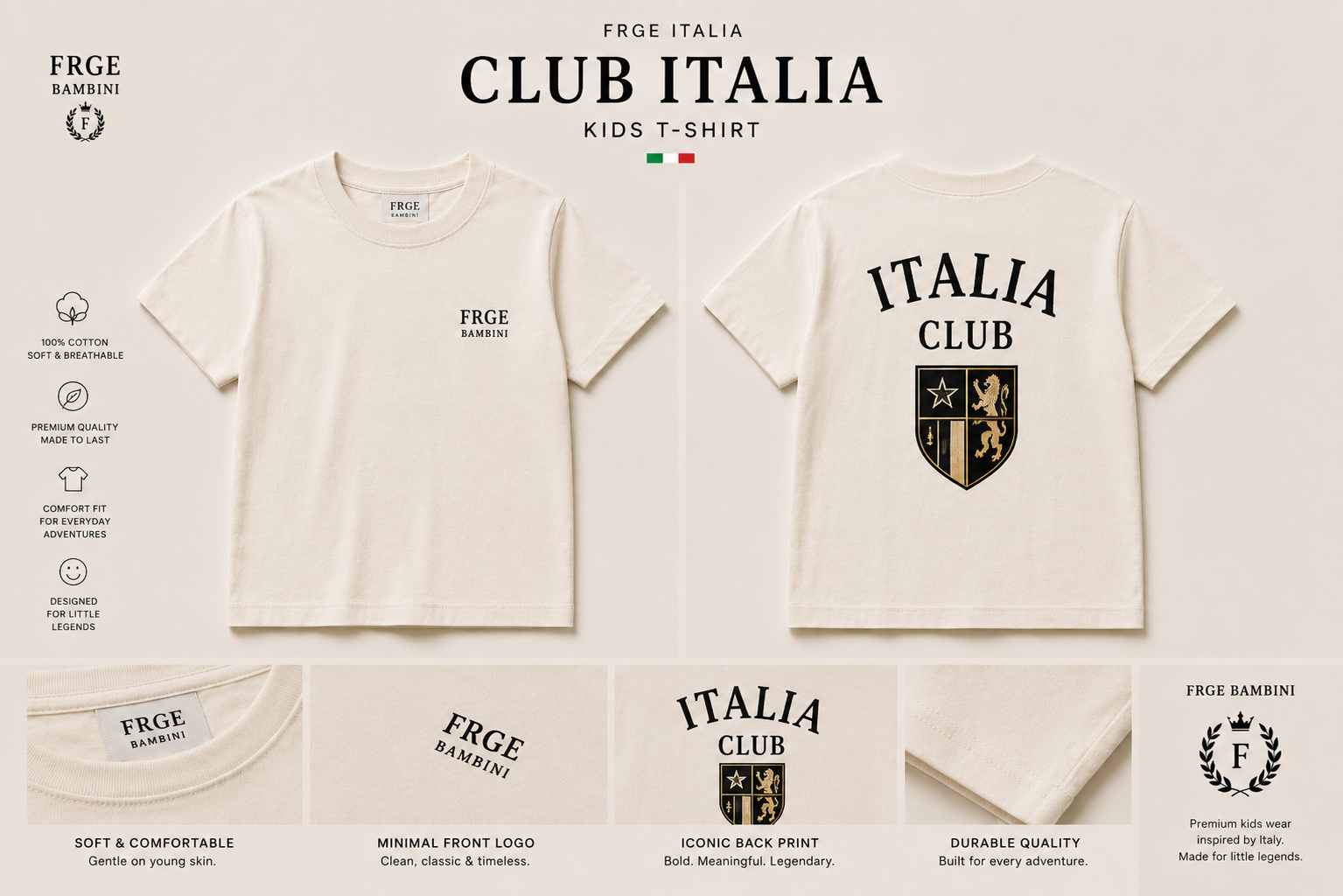 CLUB ITALIA Kids Tee – FRGE Bambini