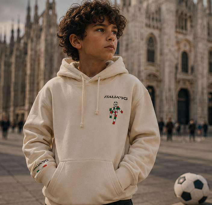 ITALIA ’90 Youth Hoodie – Cream