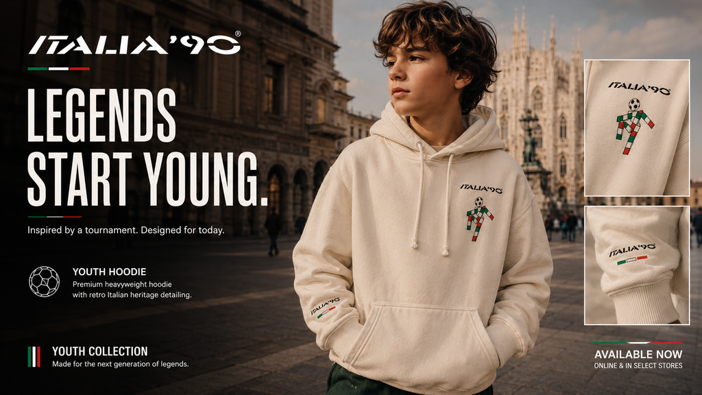 ITALIA ’90 Youth Hoodie – Cream