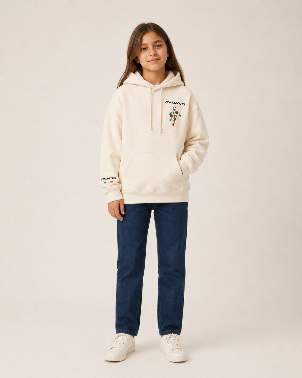 ITALIA ’90 Youth Hoodie – Cream