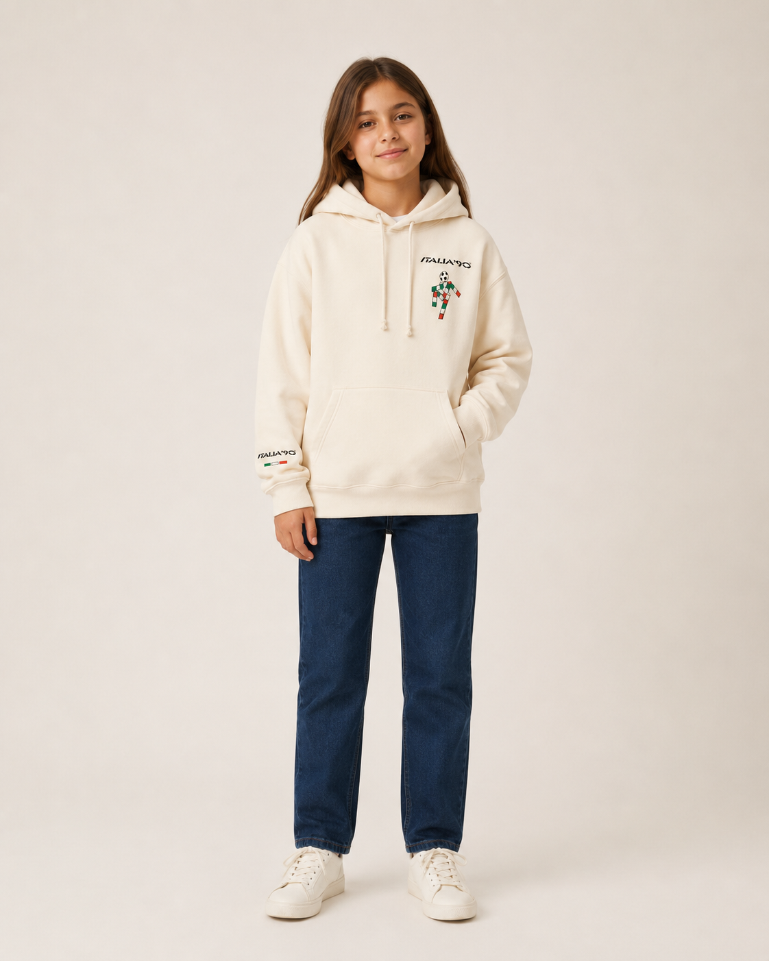 ITALIA ’90 Youth Hoodie – Cream