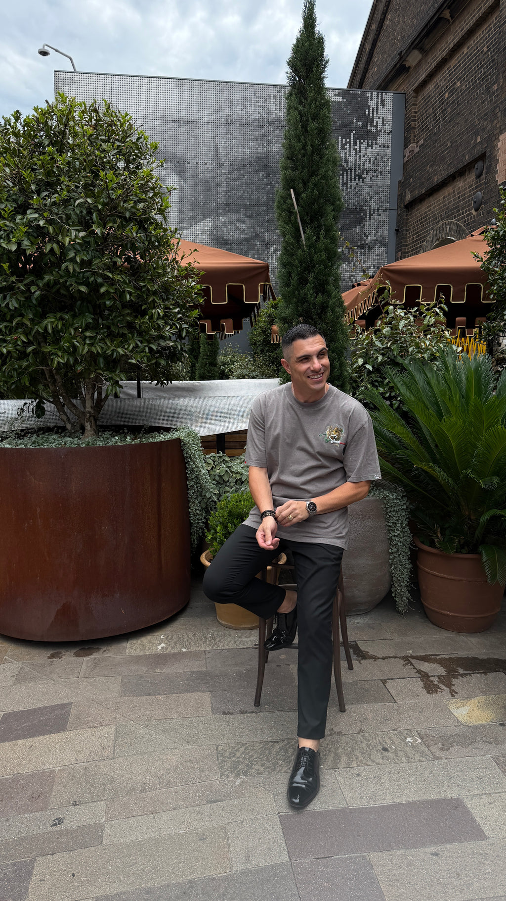 FRGE Calabrian Heritage Tee - Acid Wash Rhinestone