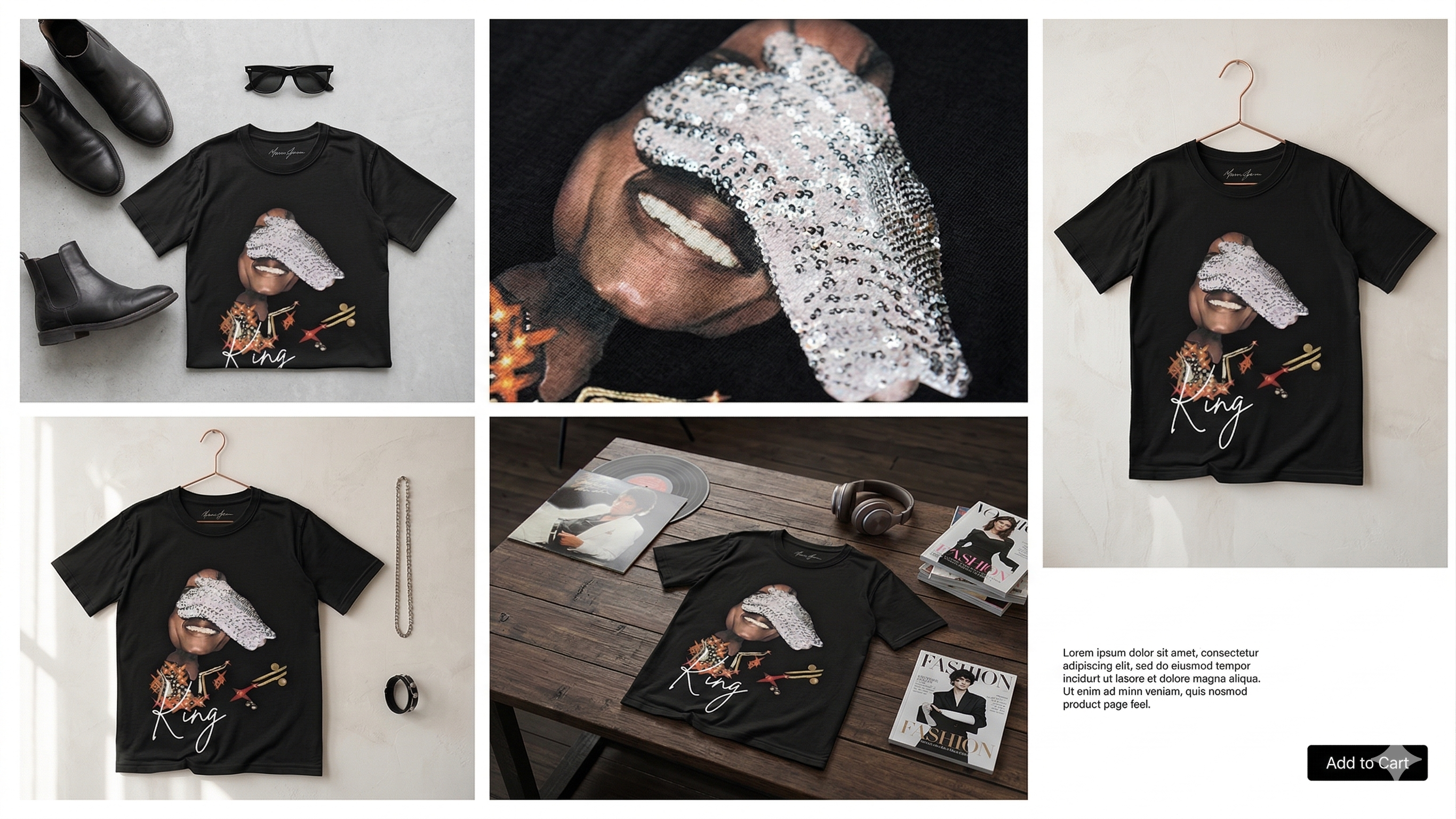 FRGE King Tee - Rhinestone Italian Luxury Streetwear