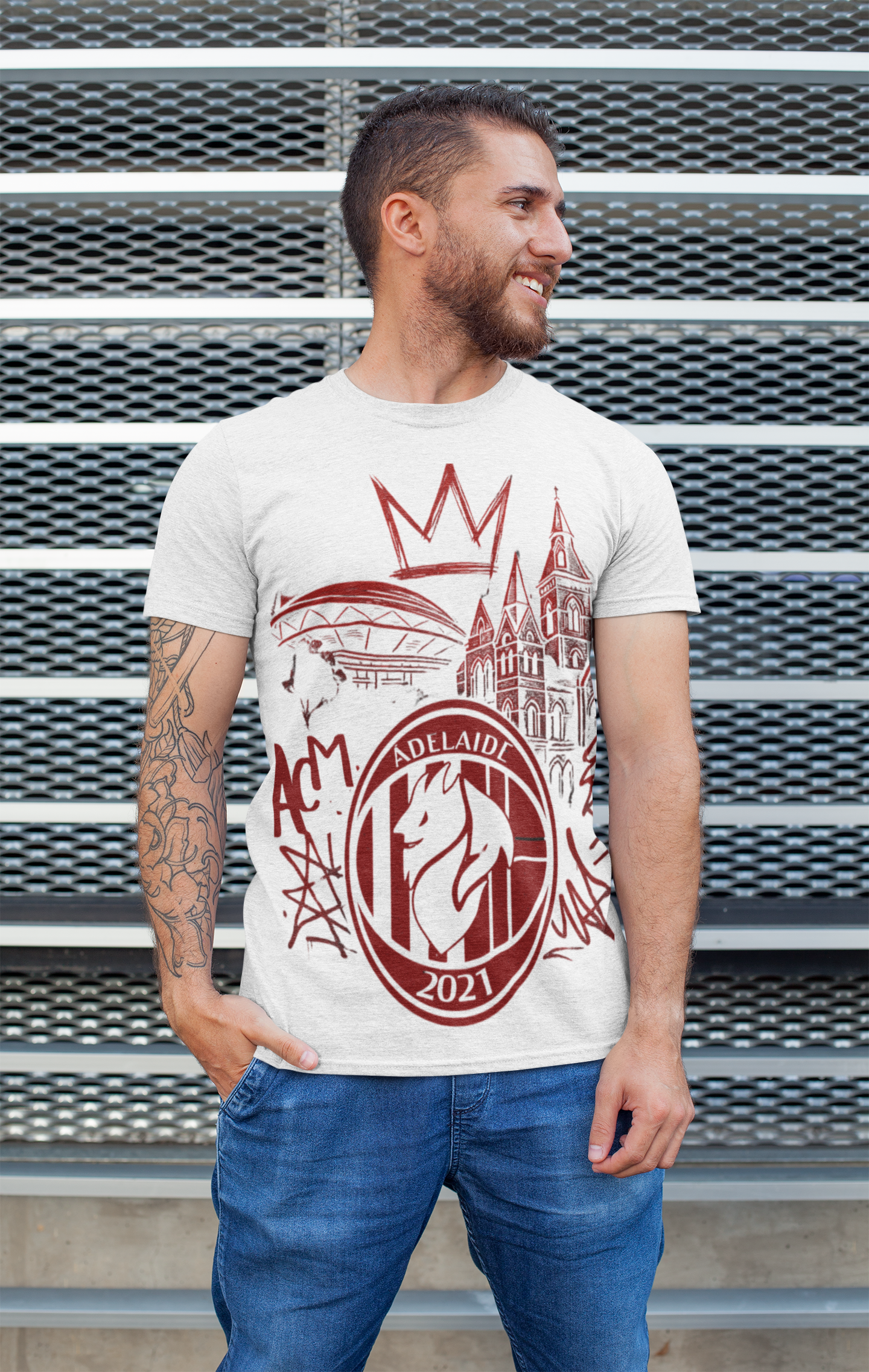 MILAN CLUB ADELAIDE FRGE GRAFFIC Tee WHITE